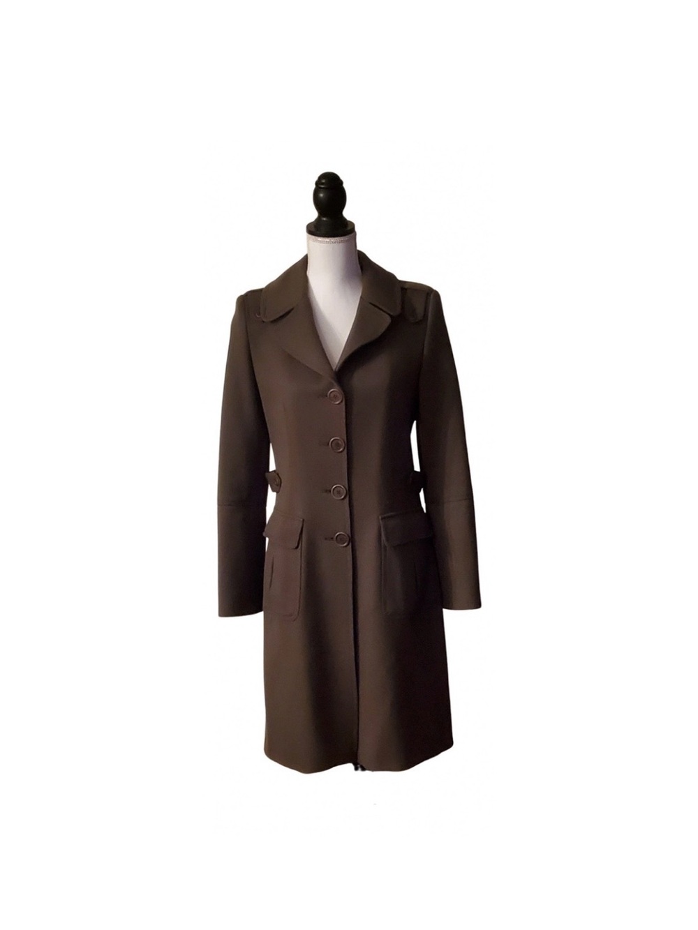 Moschino Chocolate Brown Tailored Trench Coat